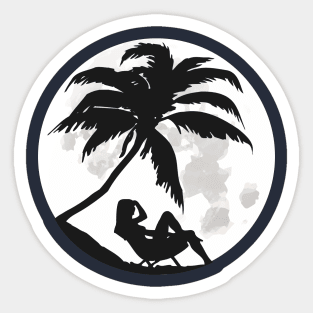 Moon rise Beach Silhouette Sticker